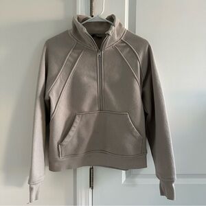 Tan Half-Zip With Thumbholes